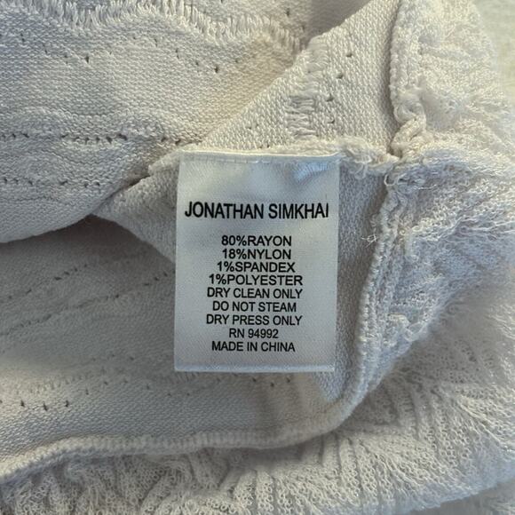 Jonathan Simkhai White Classic Knit Ruffle Layered Mini Skirt Size Medium New! - Picture 6 of 6